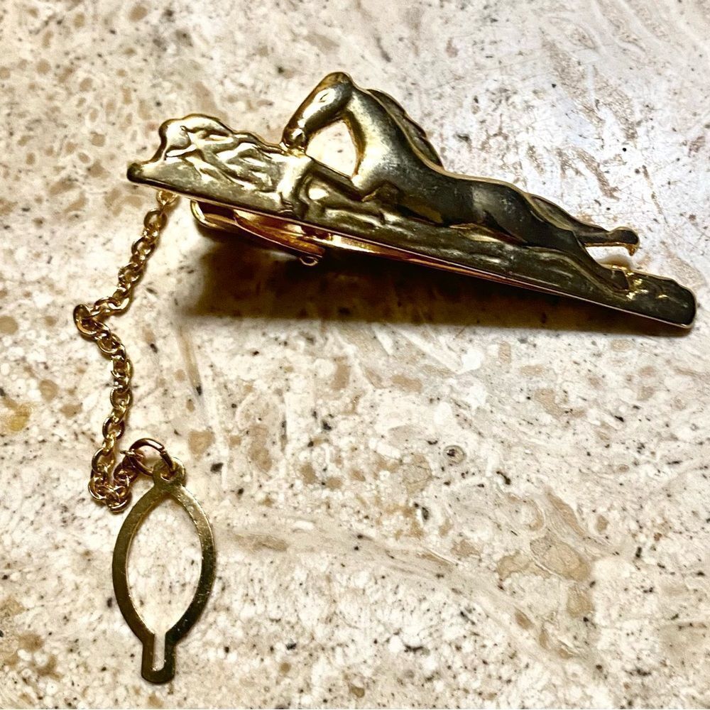 24K GF Horse Tie Clip
